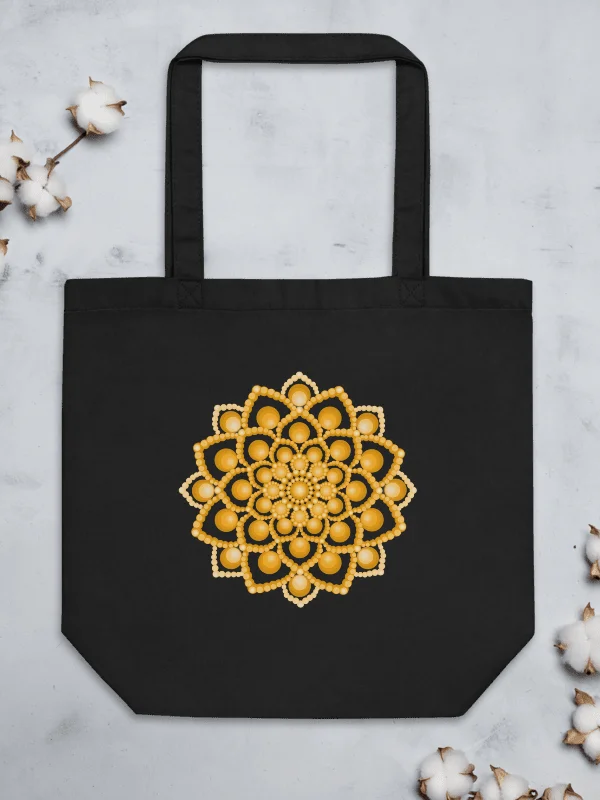 Orange Flower Mandala Organic Eco-Friendly Tote Bag product image (2)