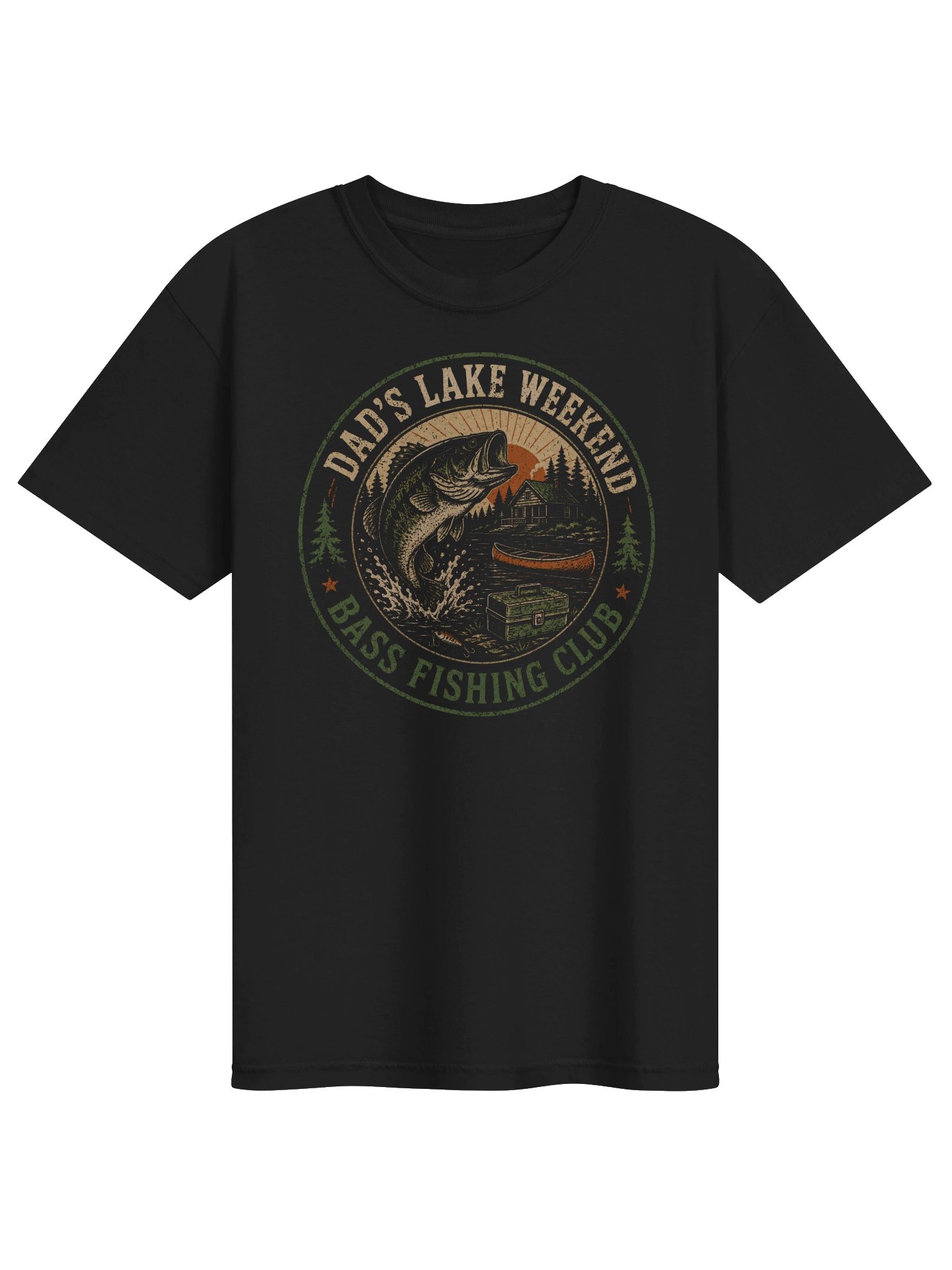Dad’s Lake Weekend T-Shirt | Vintage Bass Fishing Cabin Tee product image (1)