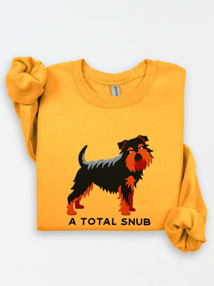 A Total Snub Sweatshirt (Embroidered) of a Brussels Griffon(Black & Tan) product image (1)