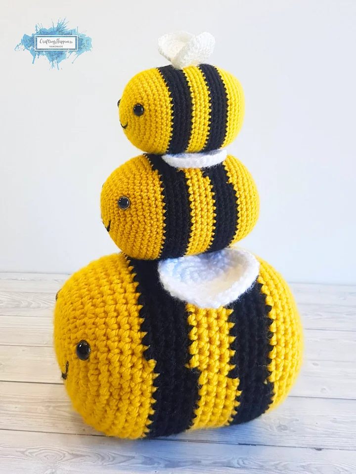 Amigurumi TikTok Bee Crochet Pattern | Bunblebee Toy, Easy One Day Baby Gift, 3 Sizes (PDF Pattern) product image (1)