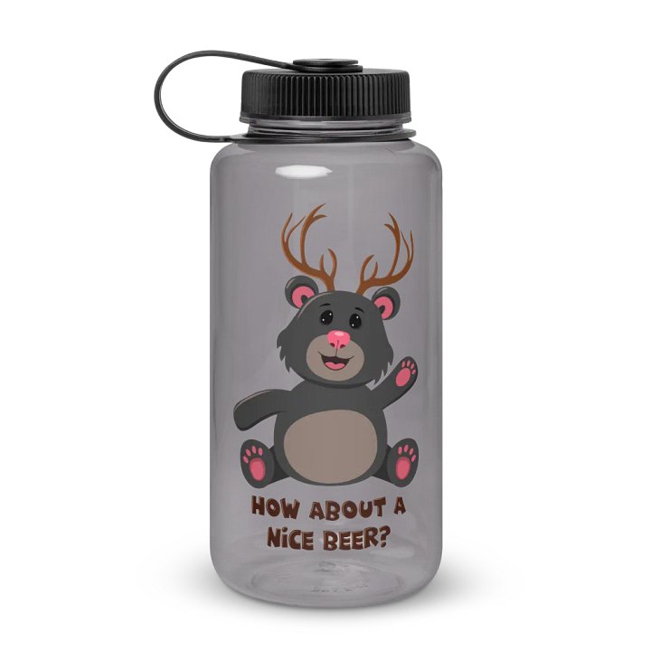 Bear/Deer - Beer Wide Mouth Water Bottle product image (1)