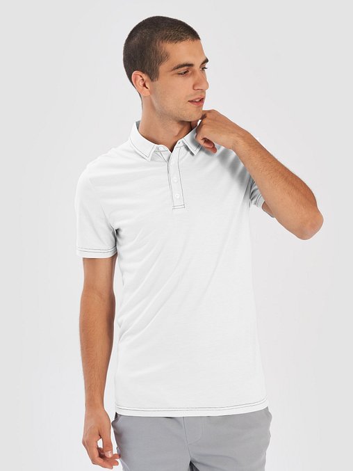 Photo showing All-Over Print Men's Slim Fit Polo Shirt