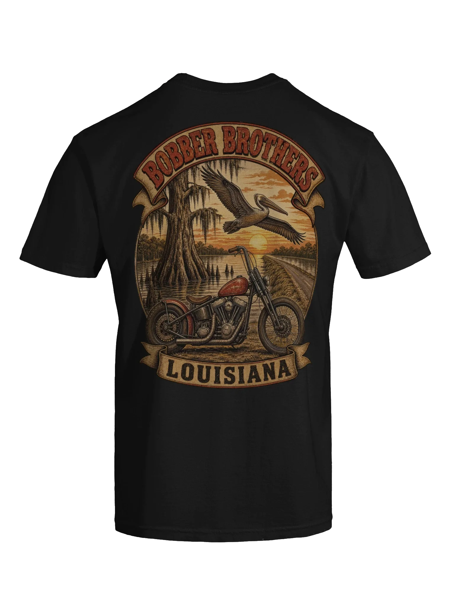 Louisiana motorcycle t-shirt design by Bobber Brothers