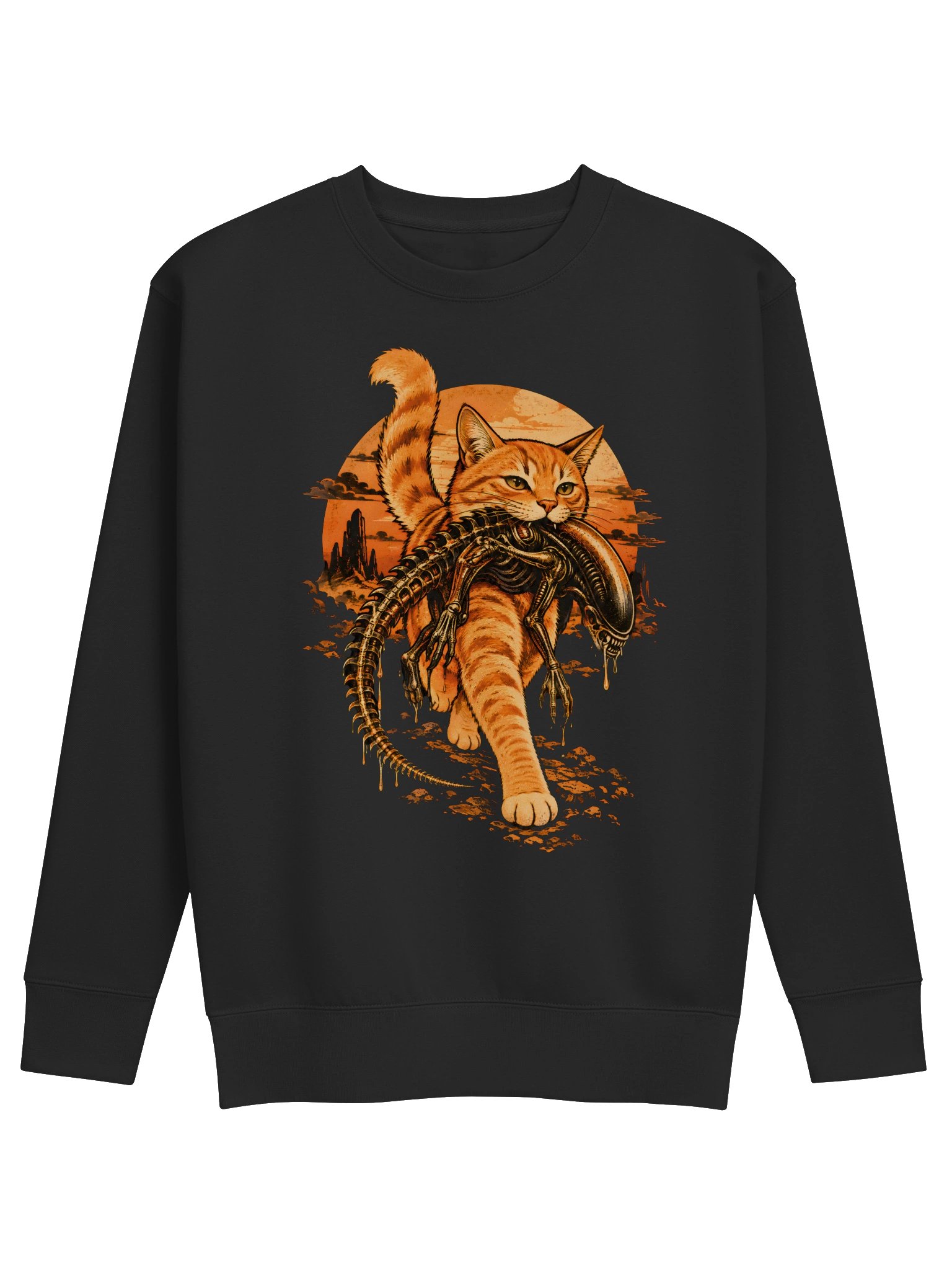 Vintage Orange Tabby Cat Sweatshirt 🐈 Retro Cat Graphic Crewneck product image (2)