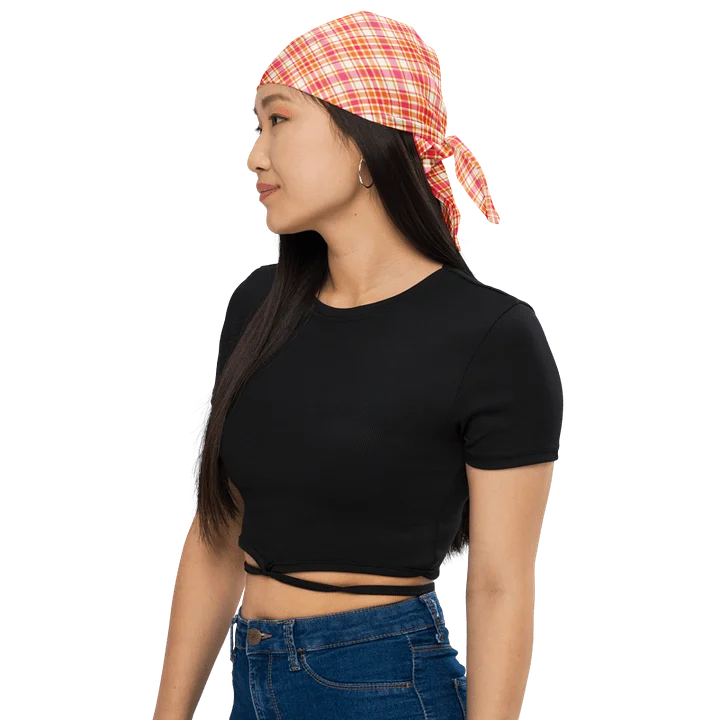 Orange and Hot Pink Plaid Bandana product image (1)