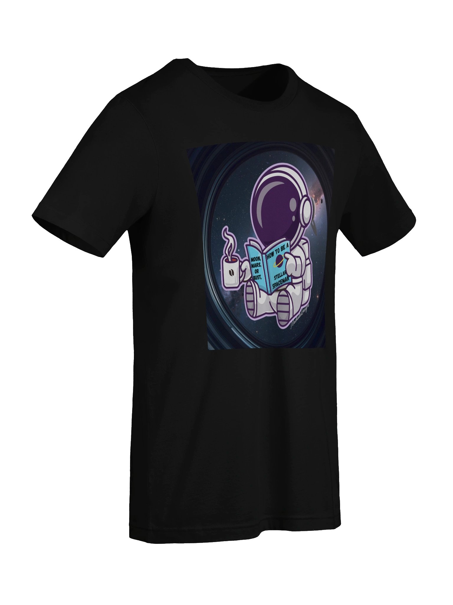 Stellar Spaceman Astronaut Reading Tee product image (69)
