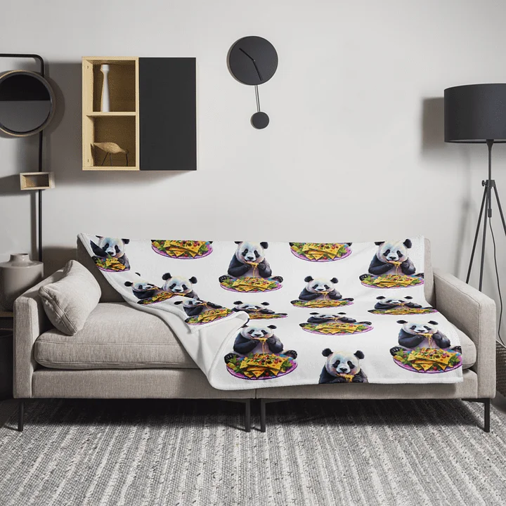 Cozy Vibes Panda Nacho Party Soft Fleece Blanket product image (2)