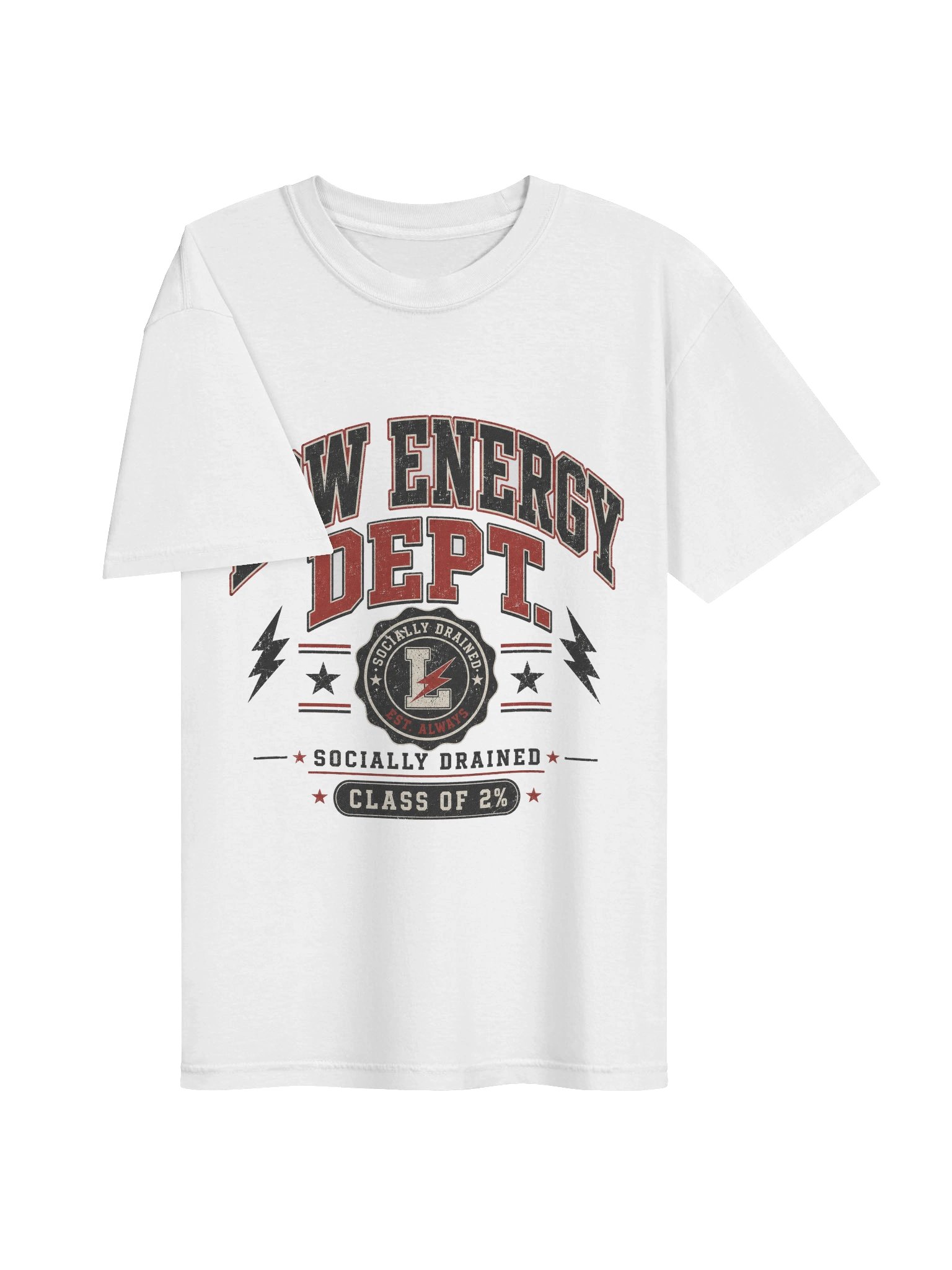 Low Energy Dept Vintage Tee – Funny Socially Drained Graphic Shirt product image (3)