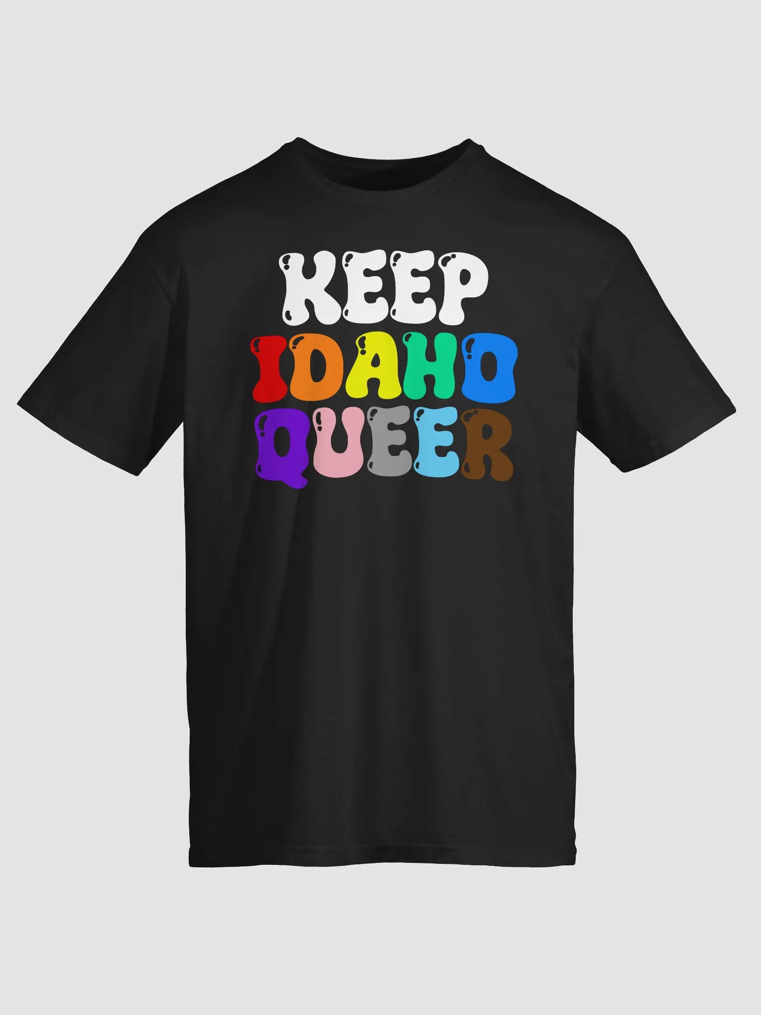 "KEEP IDAHO QUEER" dark t-shirt product image (3)