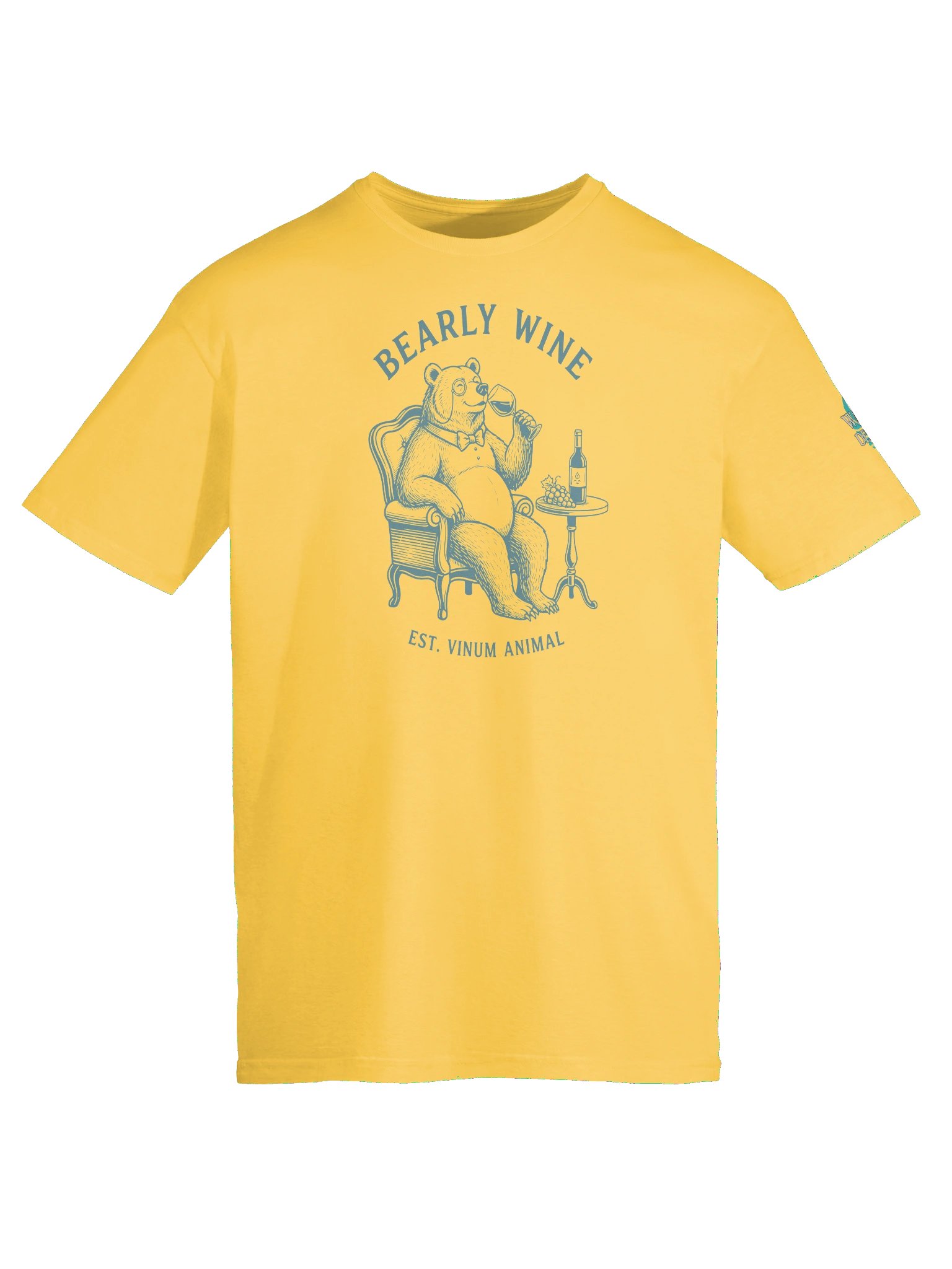 Bearly Wine Vintage Bear Drinking Wine Funny Pun Bar Art Tee product image (9)