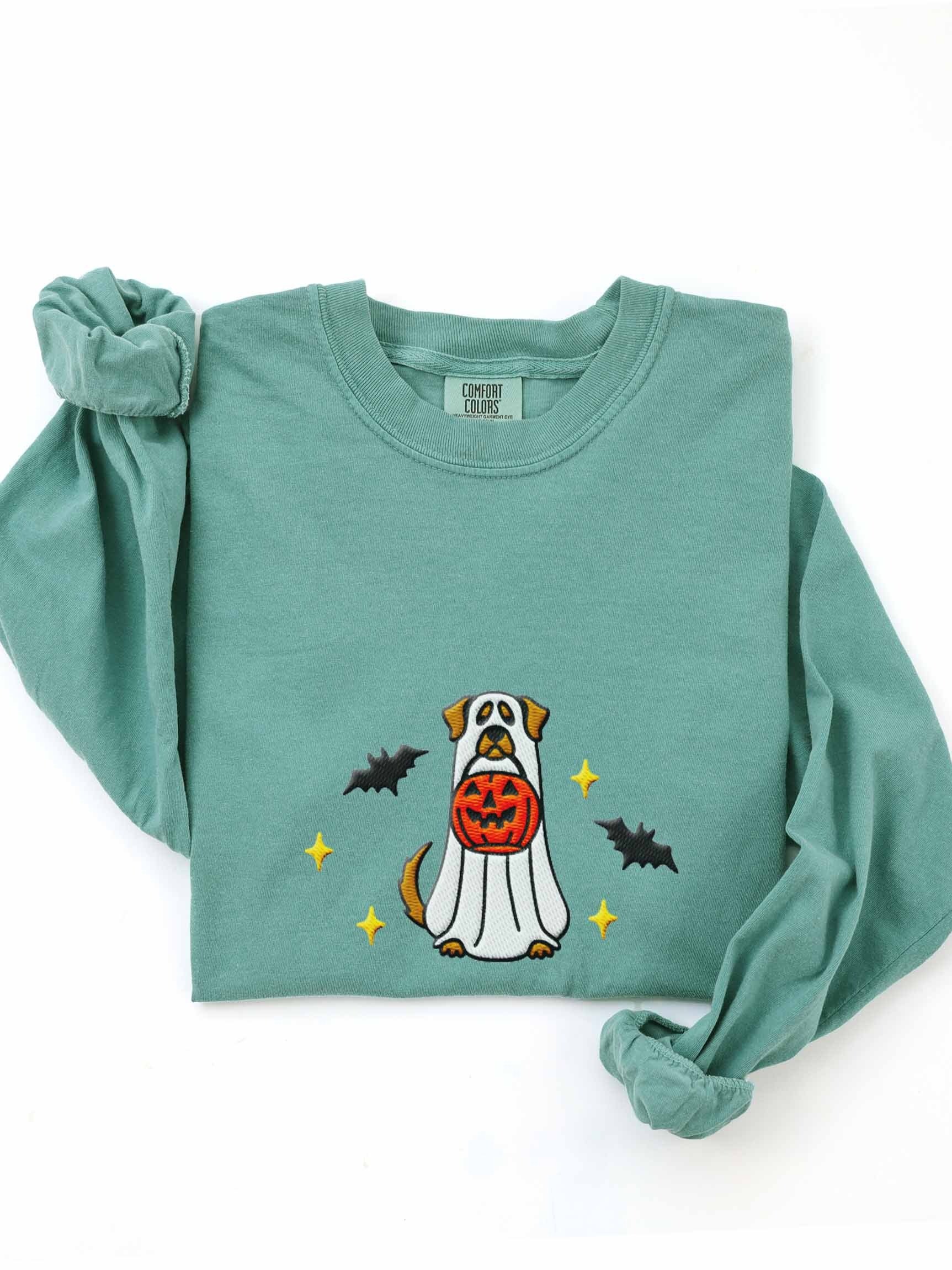Halloween Chesapeake Bay Retriever(Deadgrass) Embroidered Long-Sleeve T-Shirt product image (1)