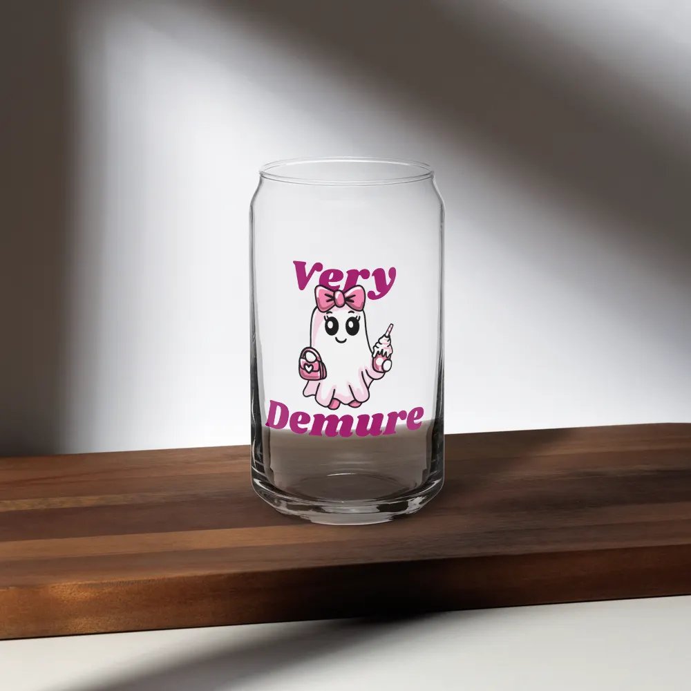 Very Demure Cute Ghost 16oz Can-Shaped Drinking Glass product image (6)