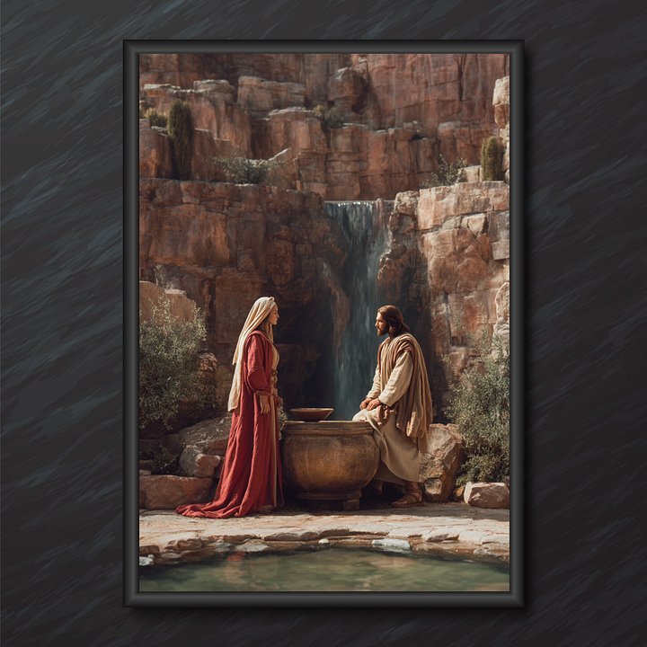 Jesus and the Samaritan Woman Wall Art | Christian Printable Decor product image (2)