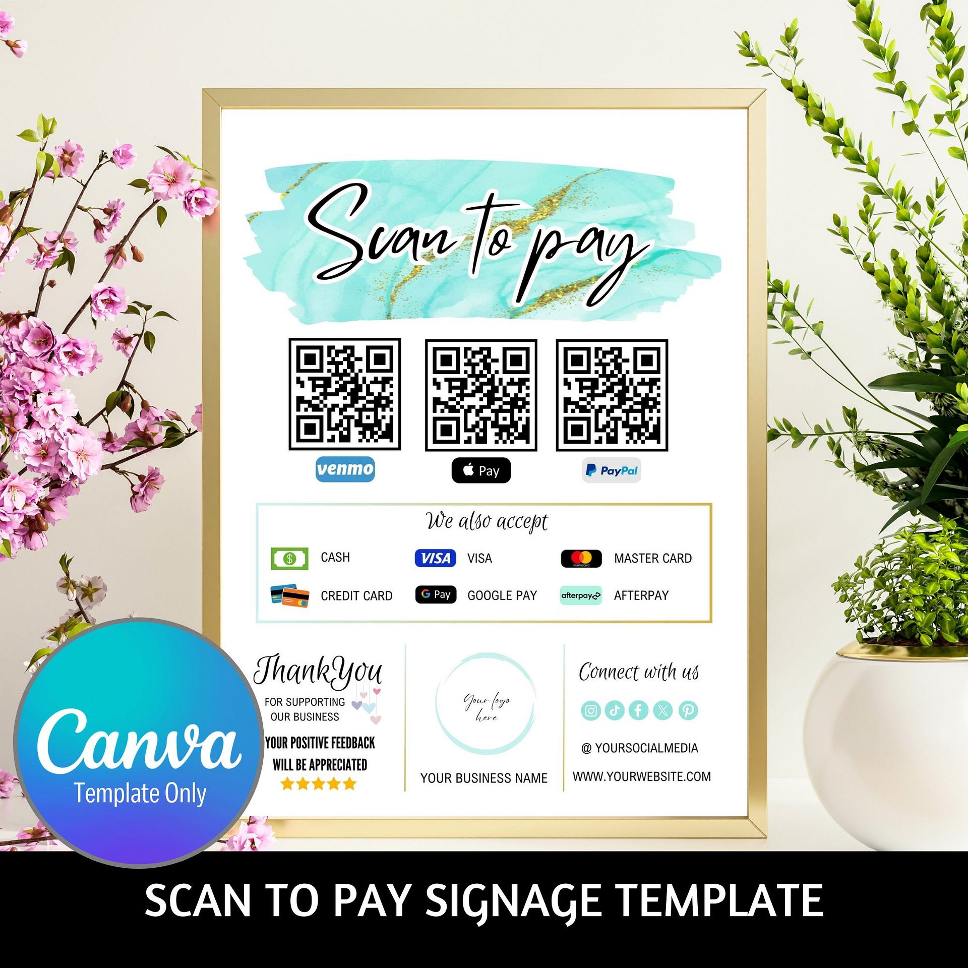 Marina - Scan To Pay QR Code Sign Template product image (1)