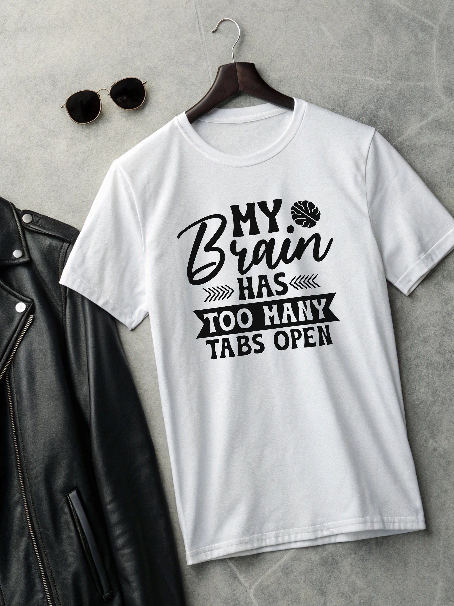 My Brain Has Too Many Tabs Open Women White T-Shirt product image (2)