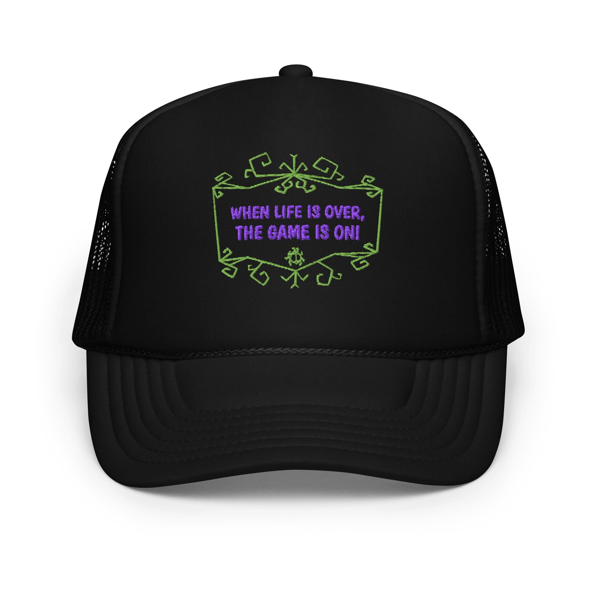 [UM Designs] When Life Is Over, The Game Is On - Black Trucker Hat product image (1)