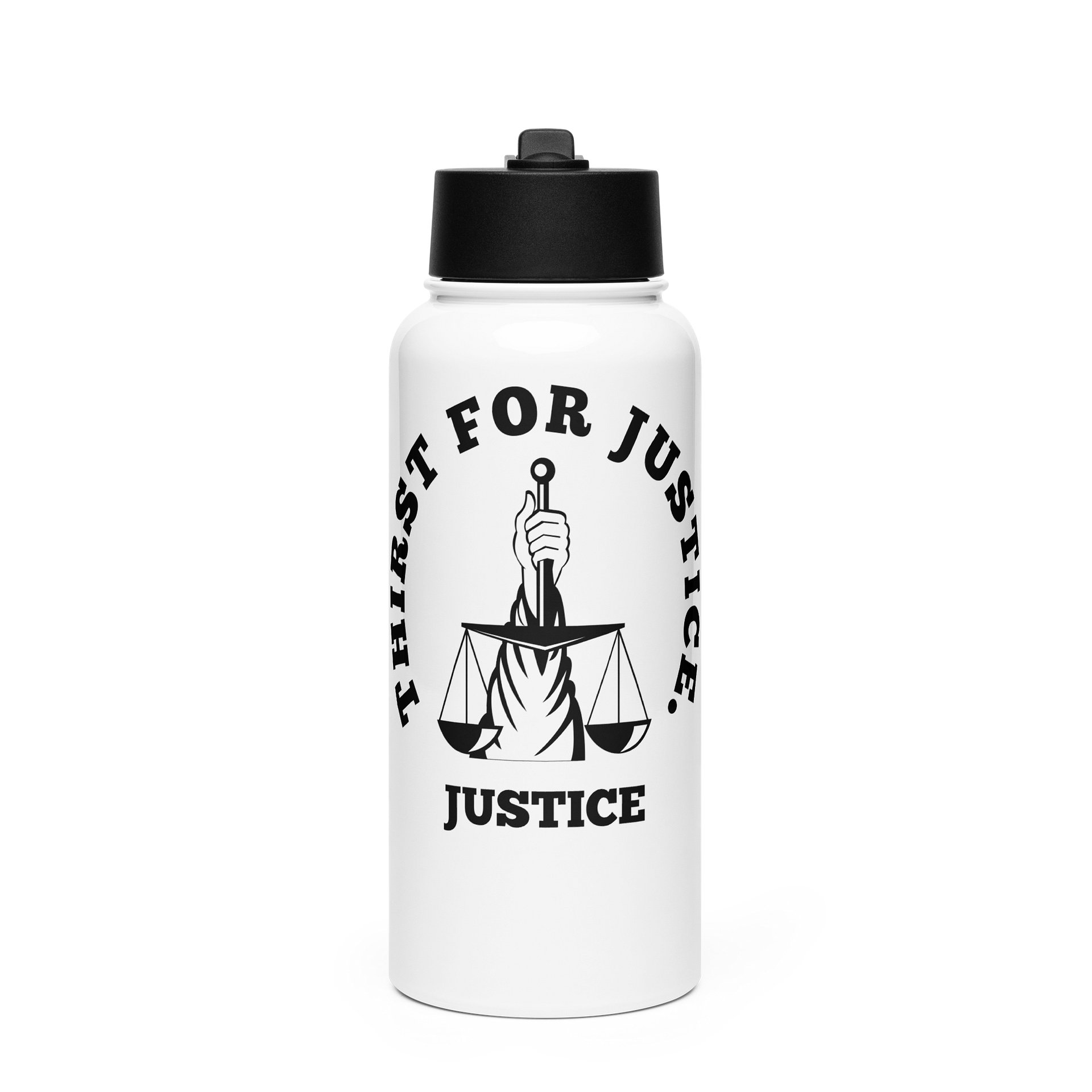 'Thirst For Justice ' Eclipse 32 oz Stainless Steel Straw Water Bottle product image (1)