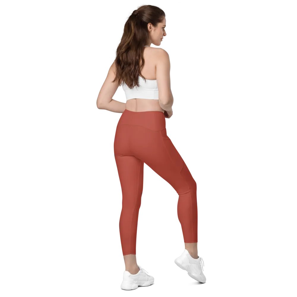 Intense Red Leggings with Pockets product image (12)