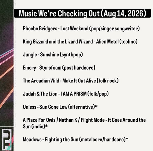 Happy New Music Friday! What did we miss? #phoebebridgers #newmusicfriday #emery