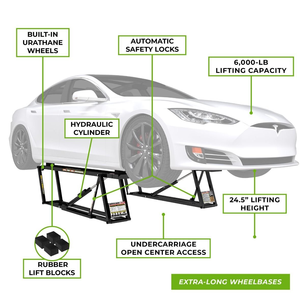 QuickJack 6000ELX Super-Long Portable Car Lift - 6,000-Lb Capacity product image (4)