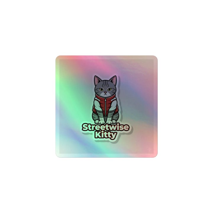 Streetwise Kitty Holographic Sticker Sheet product image (1)