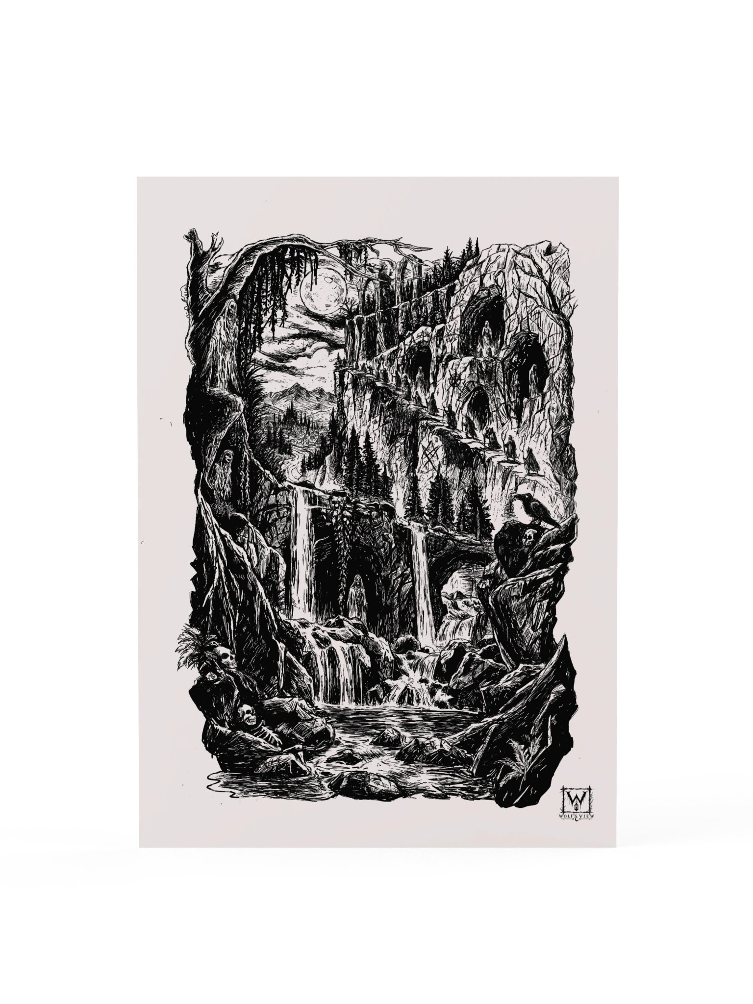 Of Magic, Moons, and Legends — Black and White Print product image (2)
