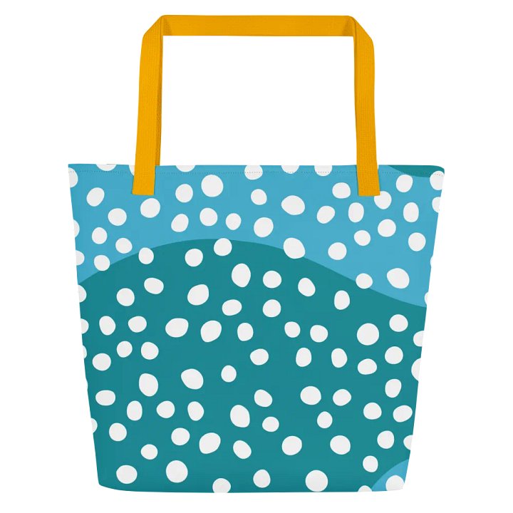 Turquoise Dot Clusters Large Tote Bag product image (1)