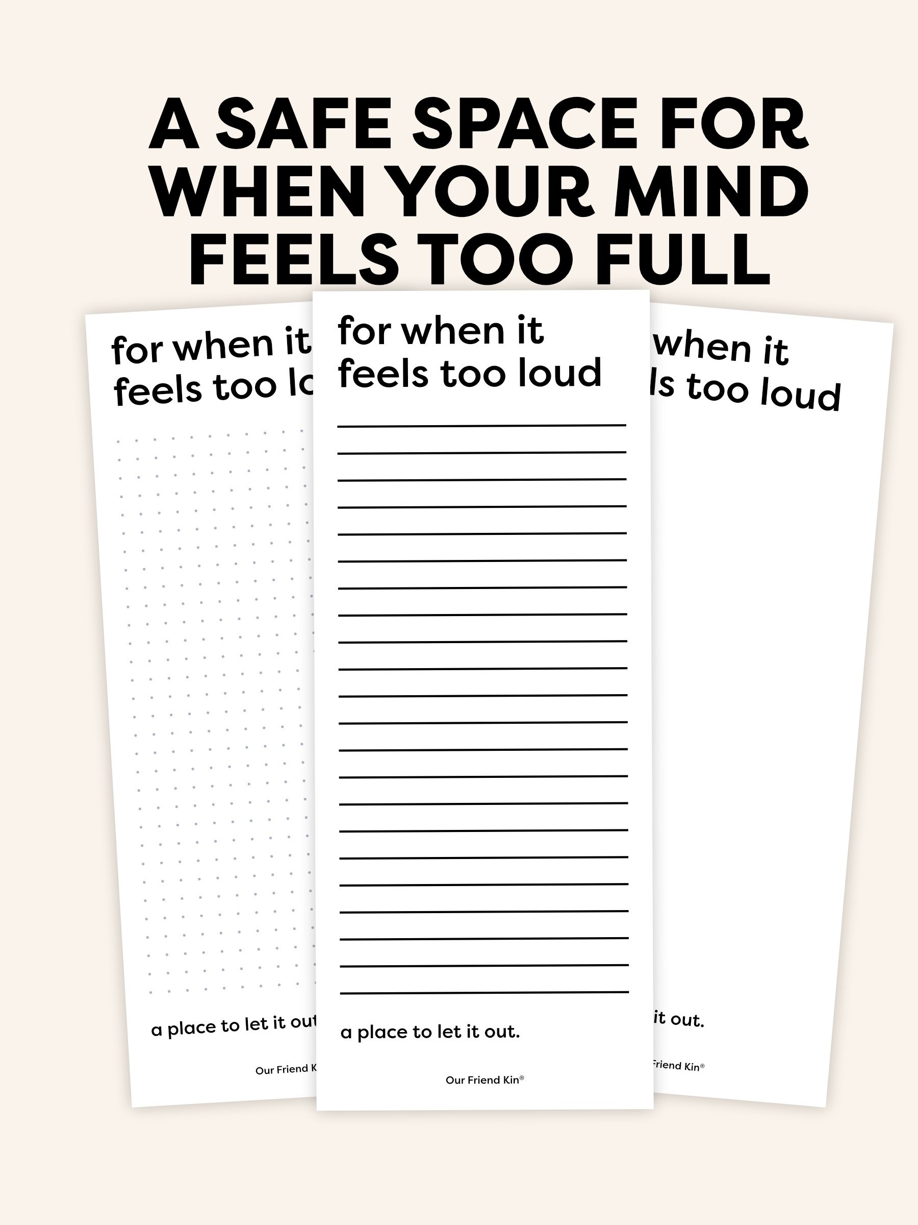 For When It's Too Loud | Brain Dump Notepad Printable | Digital Download product image (1)