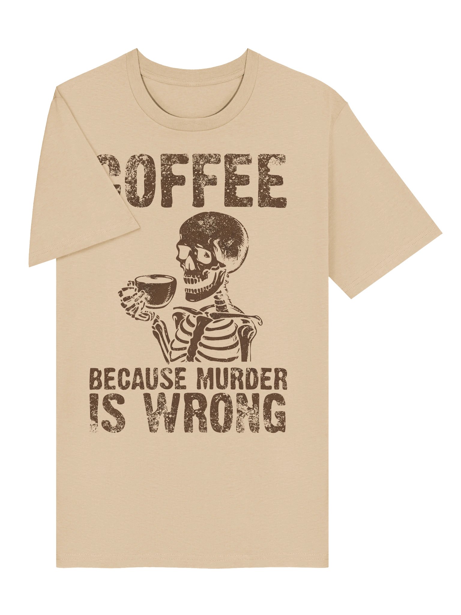 Coffee Because Murder is Wrong – Funny Coffee Design -Organic Tee product image (2)