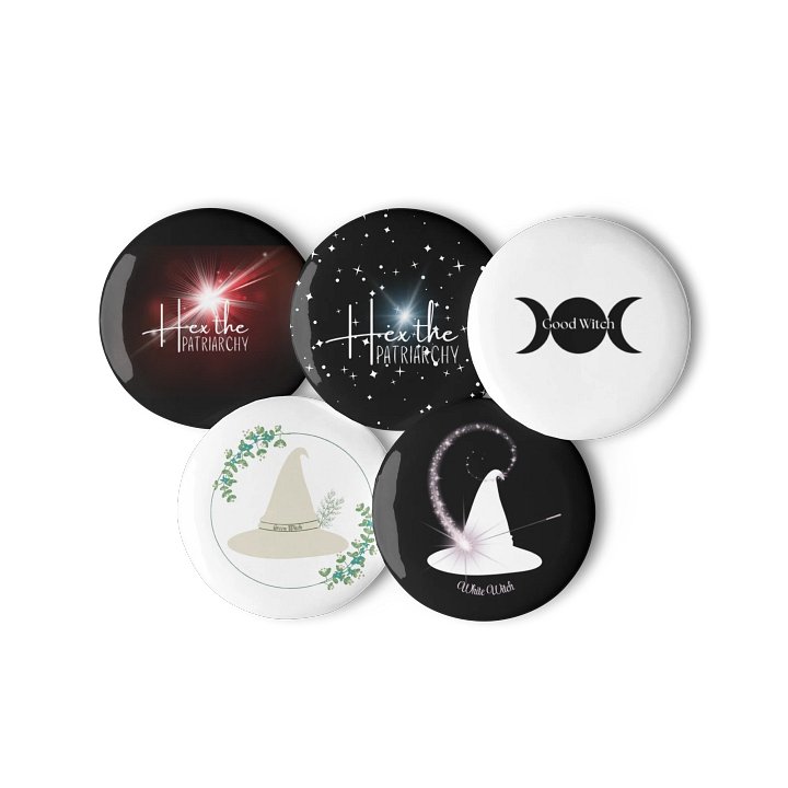 White Witch, Good Witch, Green Witch, Hex Witch Button Collection product image (3)