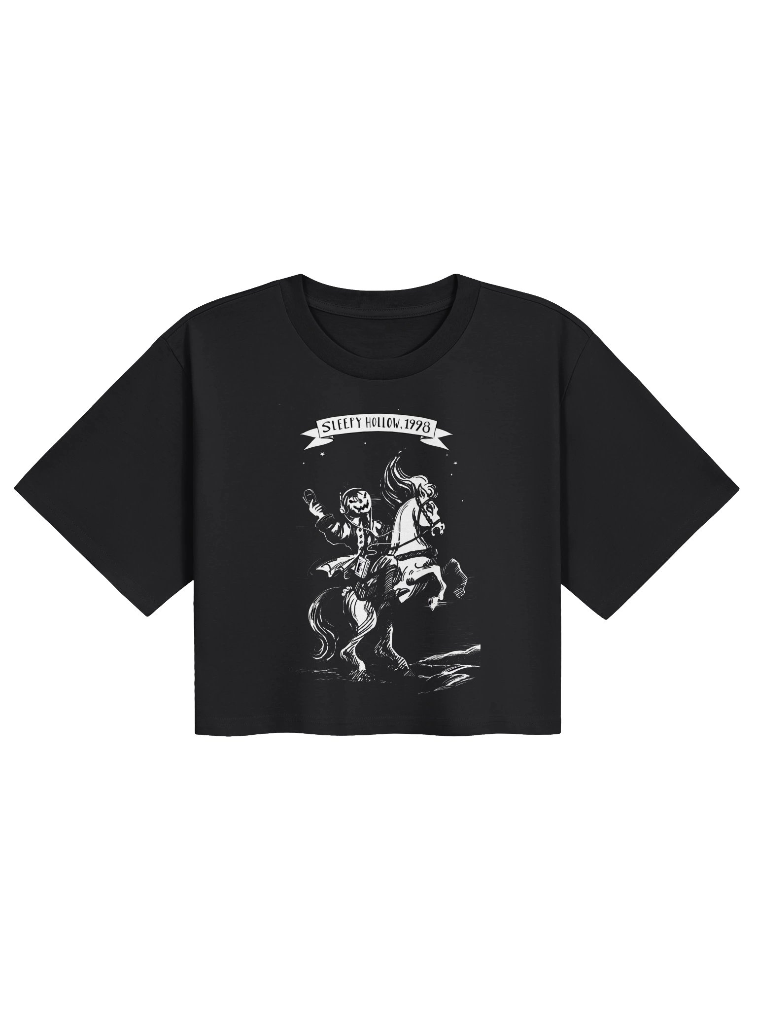 “Sleepy Hollow, 1998” Woodcut Crop Top product image (1)