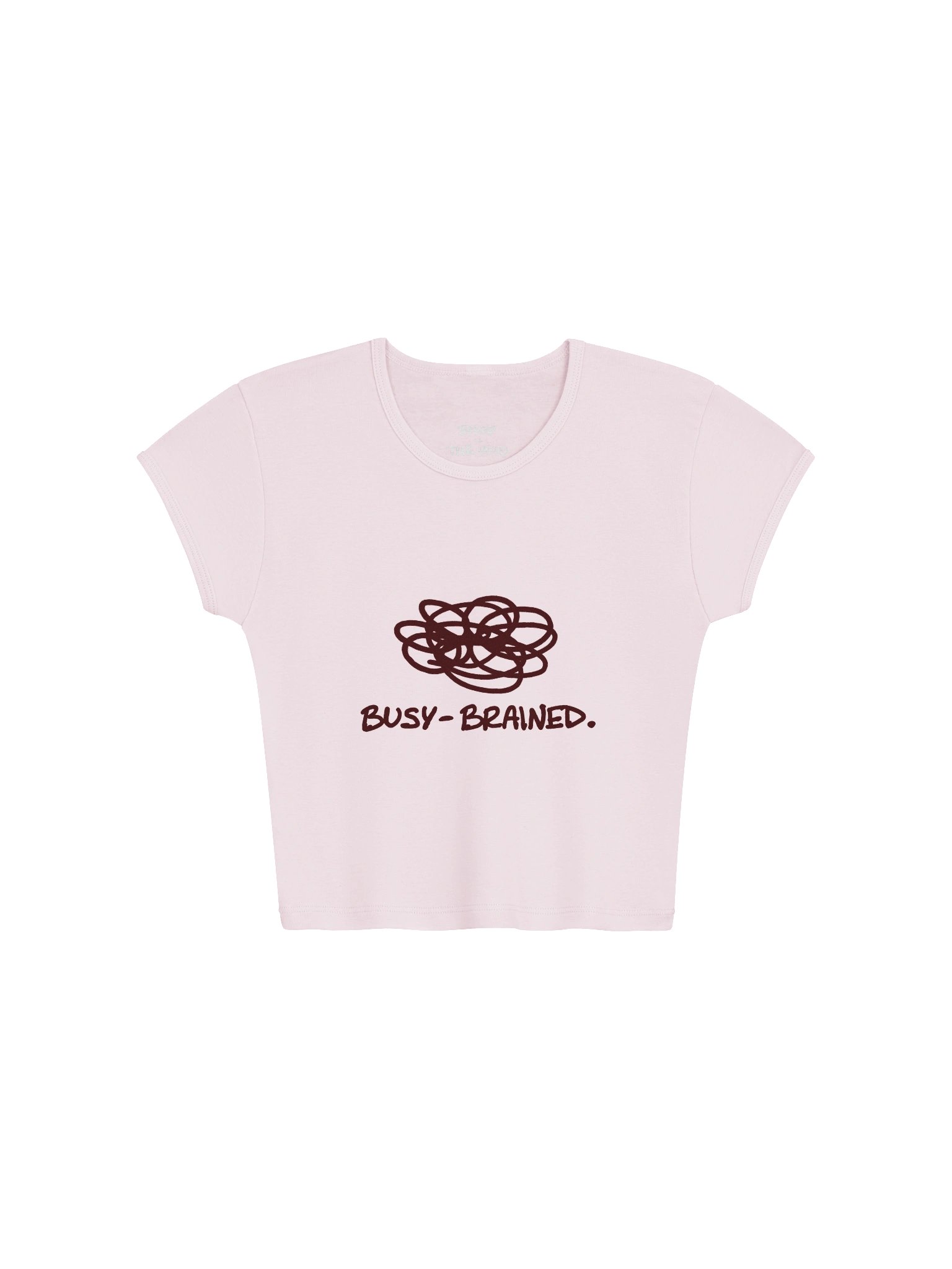 BUSY-BRAINED pink baby tee product image (1)