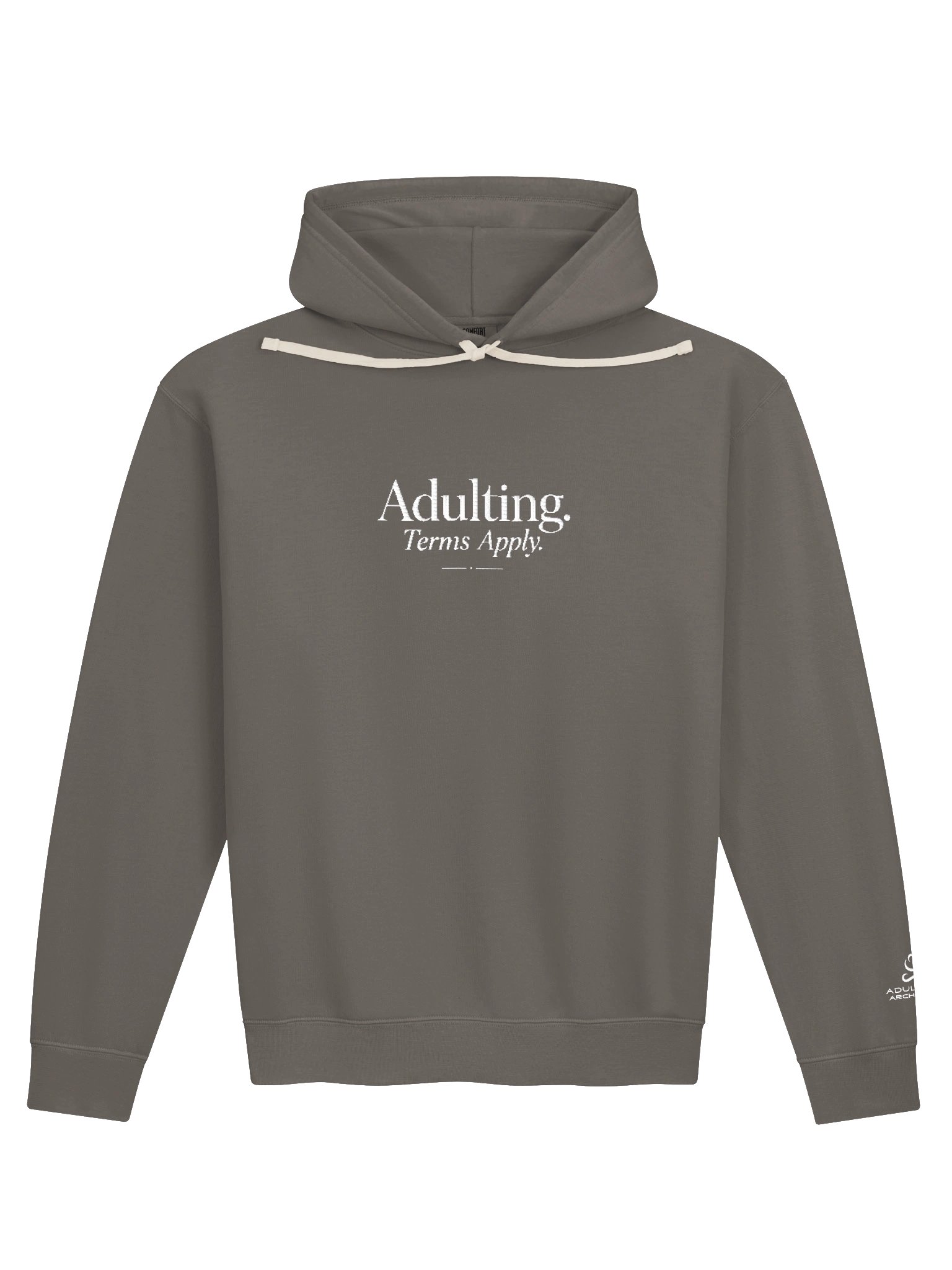 “Adulting. Terms Apply.” — Unisex Garment-Dyed Fleece Hoodie product image (2)