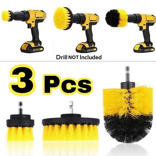 3 Piece Drill Brush Kit Power Scrubber for Tile Grout Shower Tub Wall product image (7)