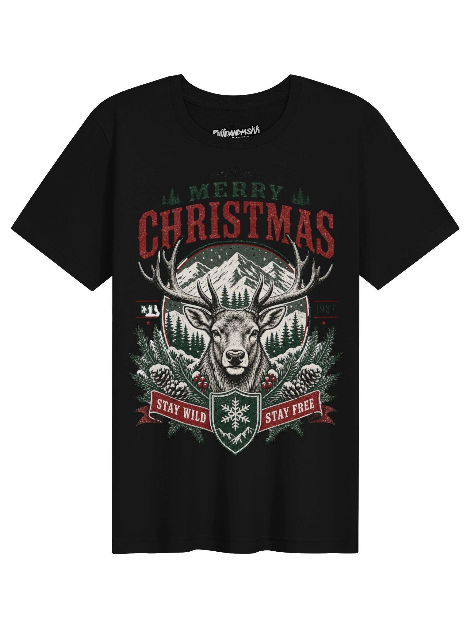 Merry Christmas Stay Wild Deer Tee product image (6)