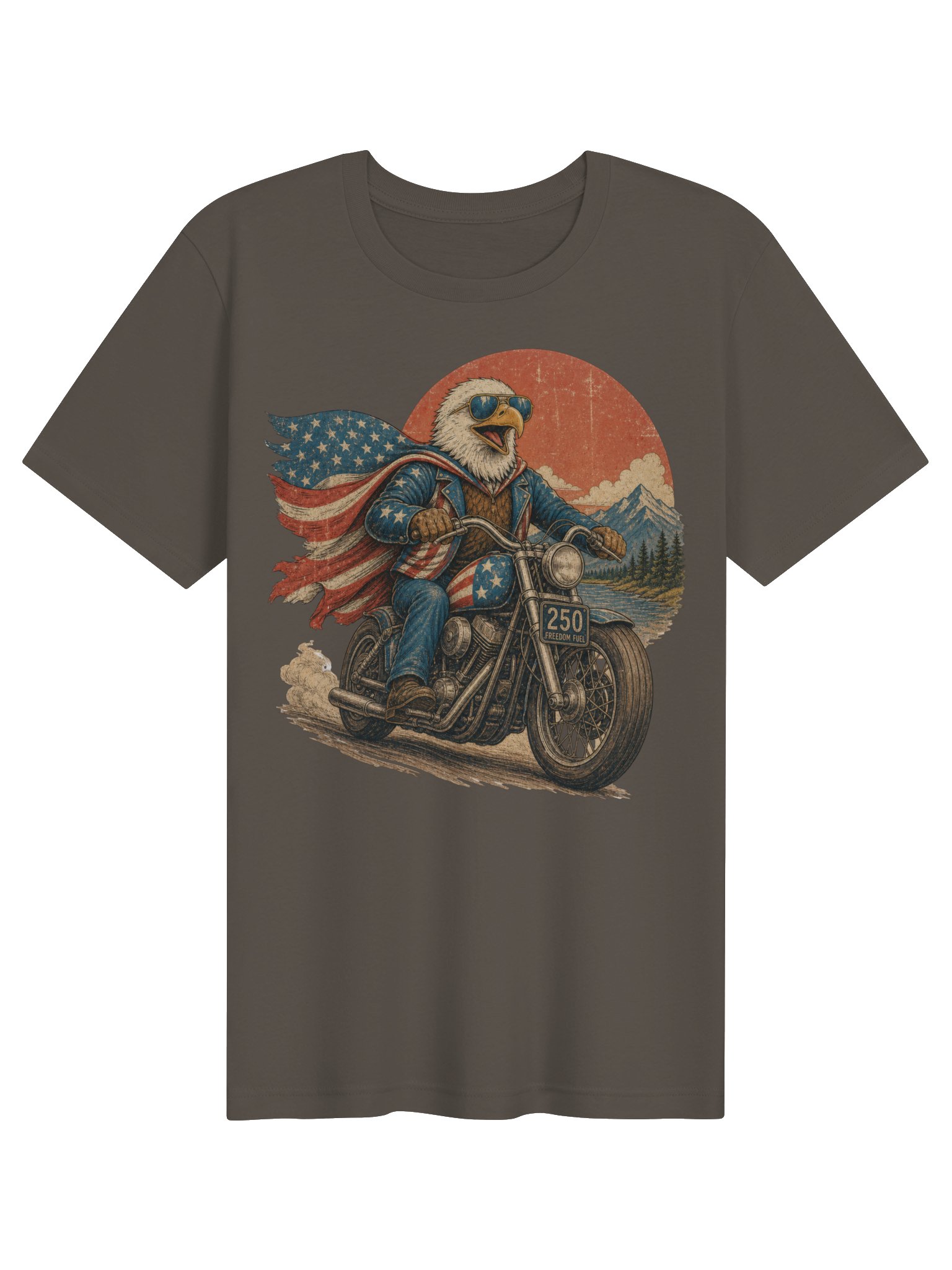 Bald Freaking Eagle on Motorcycle America 250 Tee | USA T-Shirt product image (21)