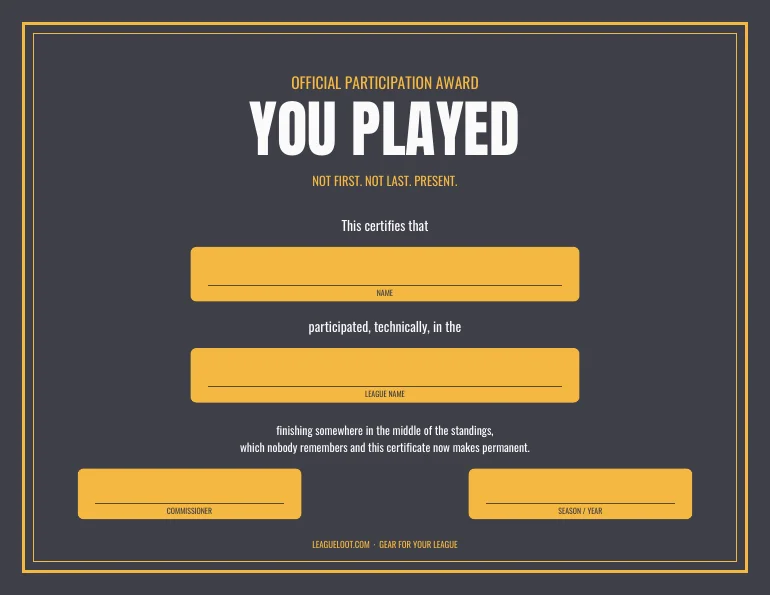 Fantasy Football Award Certificate Pack product image (2)
