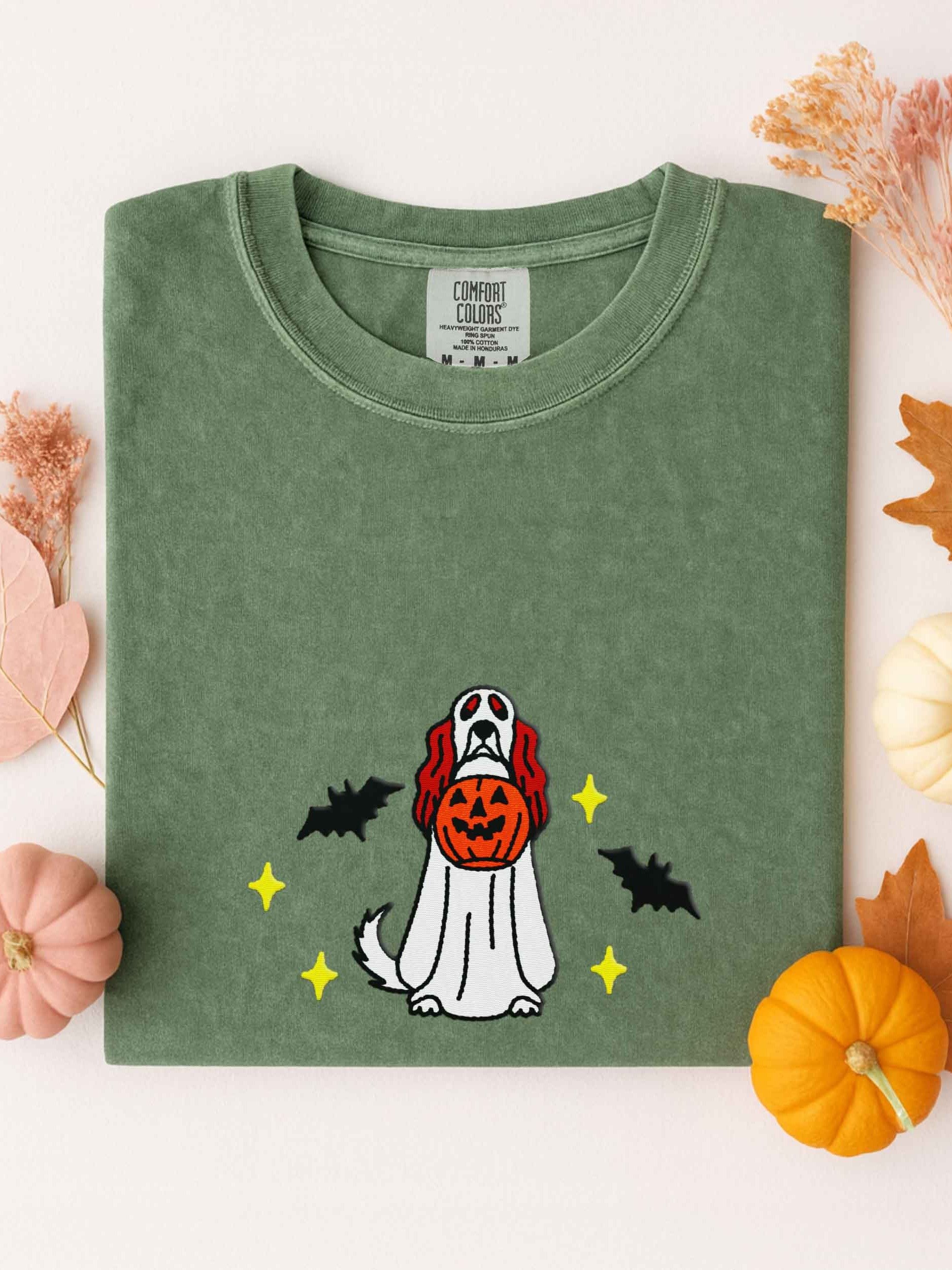 Halloween Irish Red & White Setter Embroidered T-Shirt product image (1)