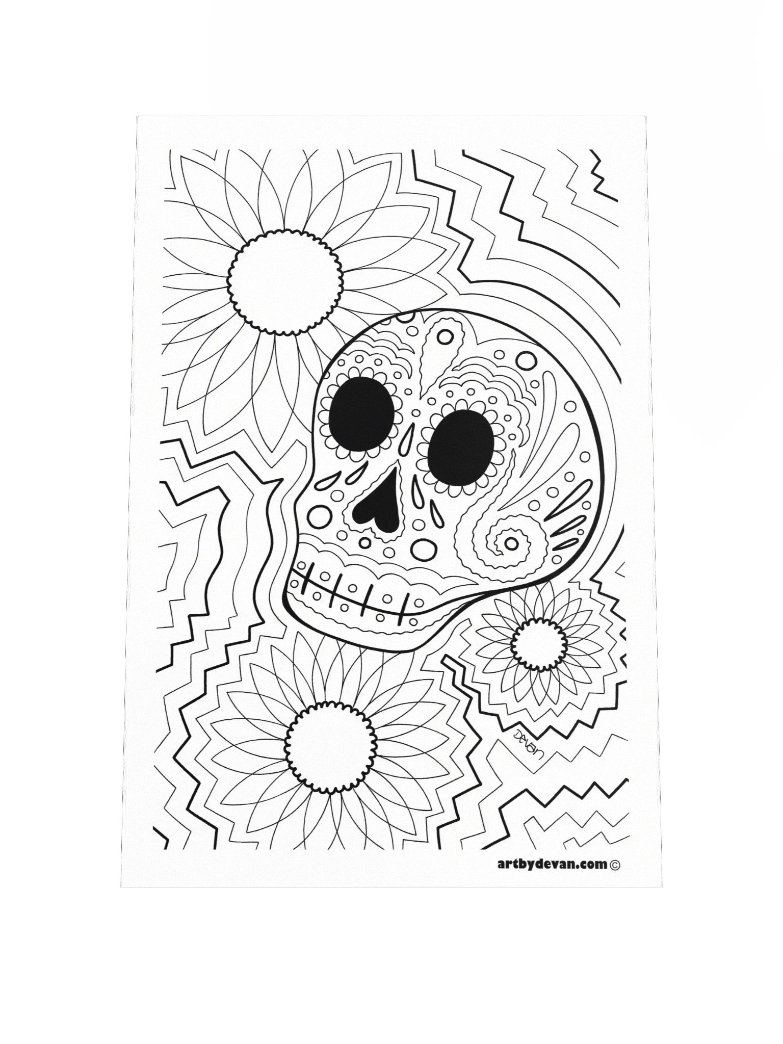 Color Your Own Art: Sugar Skull product image (1)