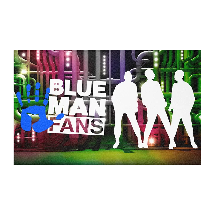Blue Man Fans Paint Hand Print Area Rug product image (2)