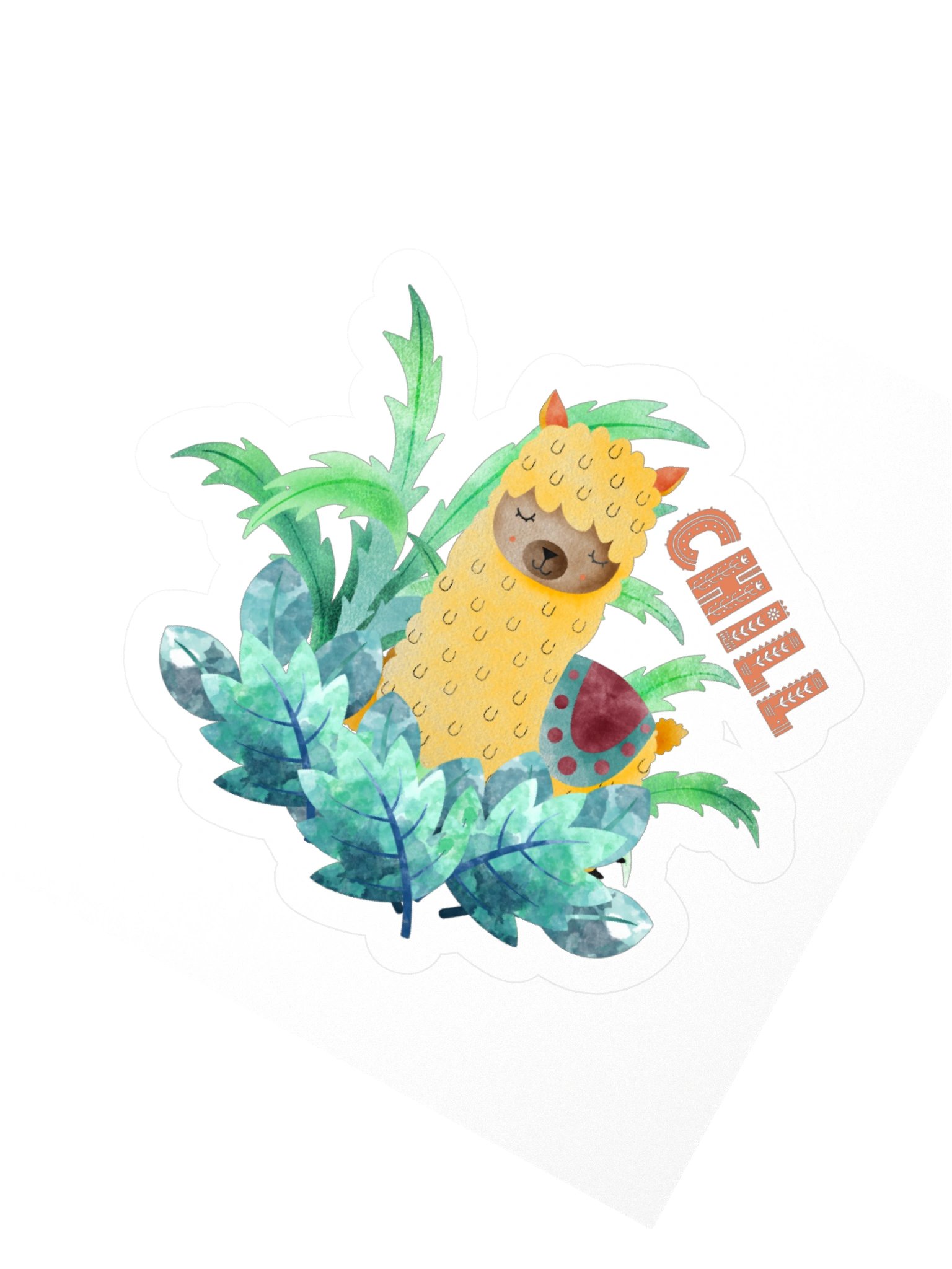 Chill Cute Llama Vinyl Sticker product image (3)