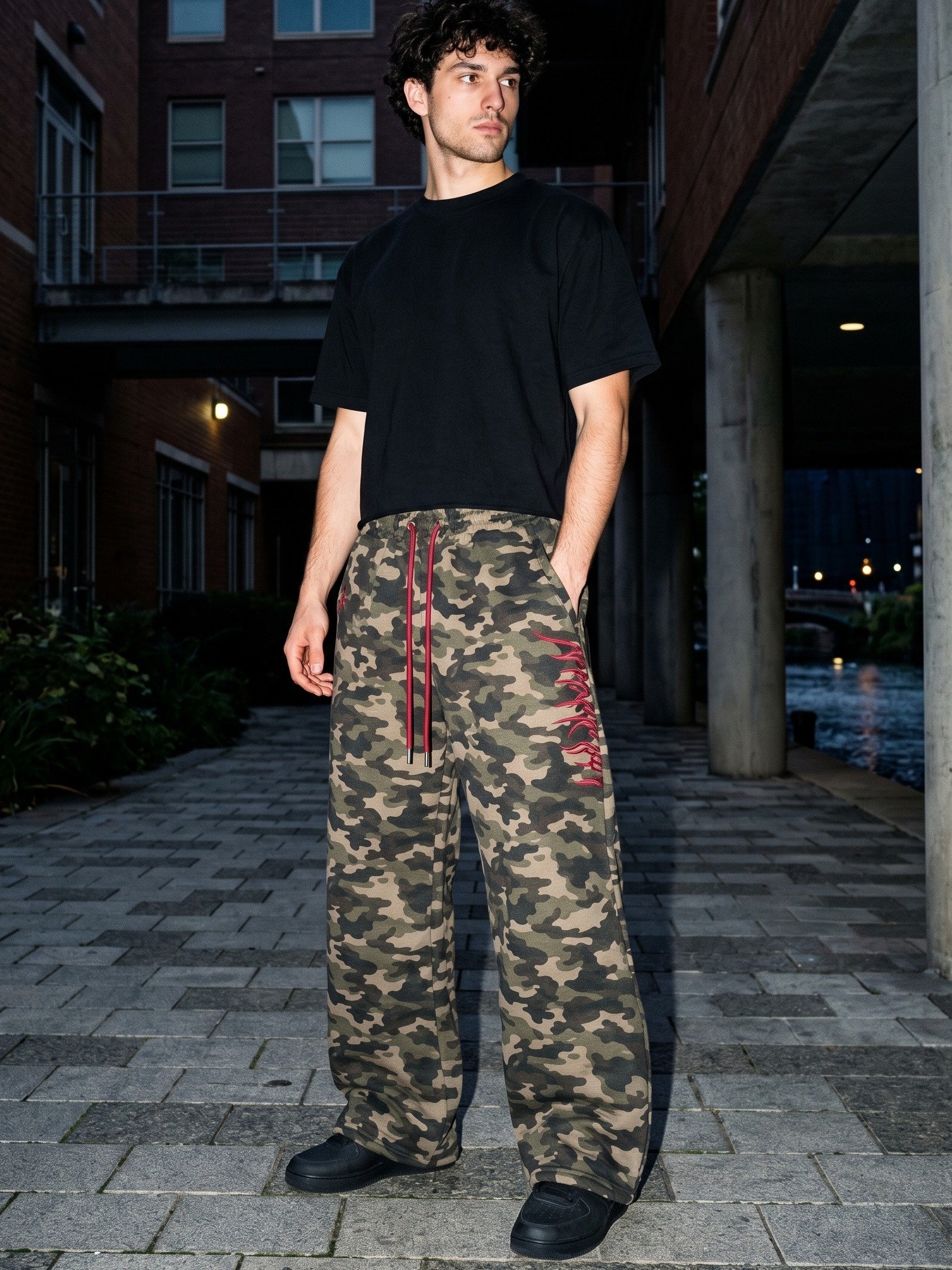 Red-Laced Camo Sweatpants product image (1)