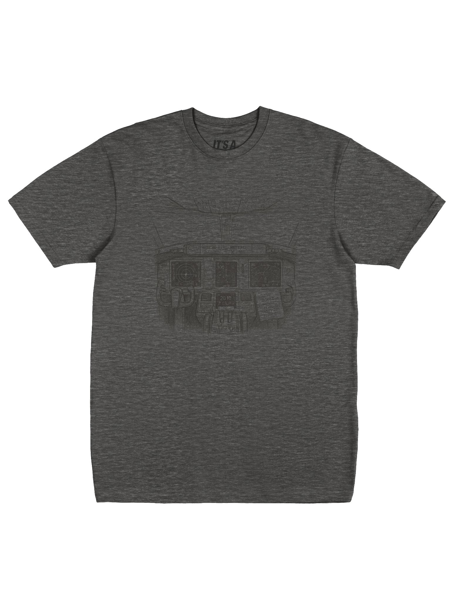 FLIGHT MODE- Washed Cockpit Tee (Charcoal Heather | Cotton Heritage Premium) product image (1)