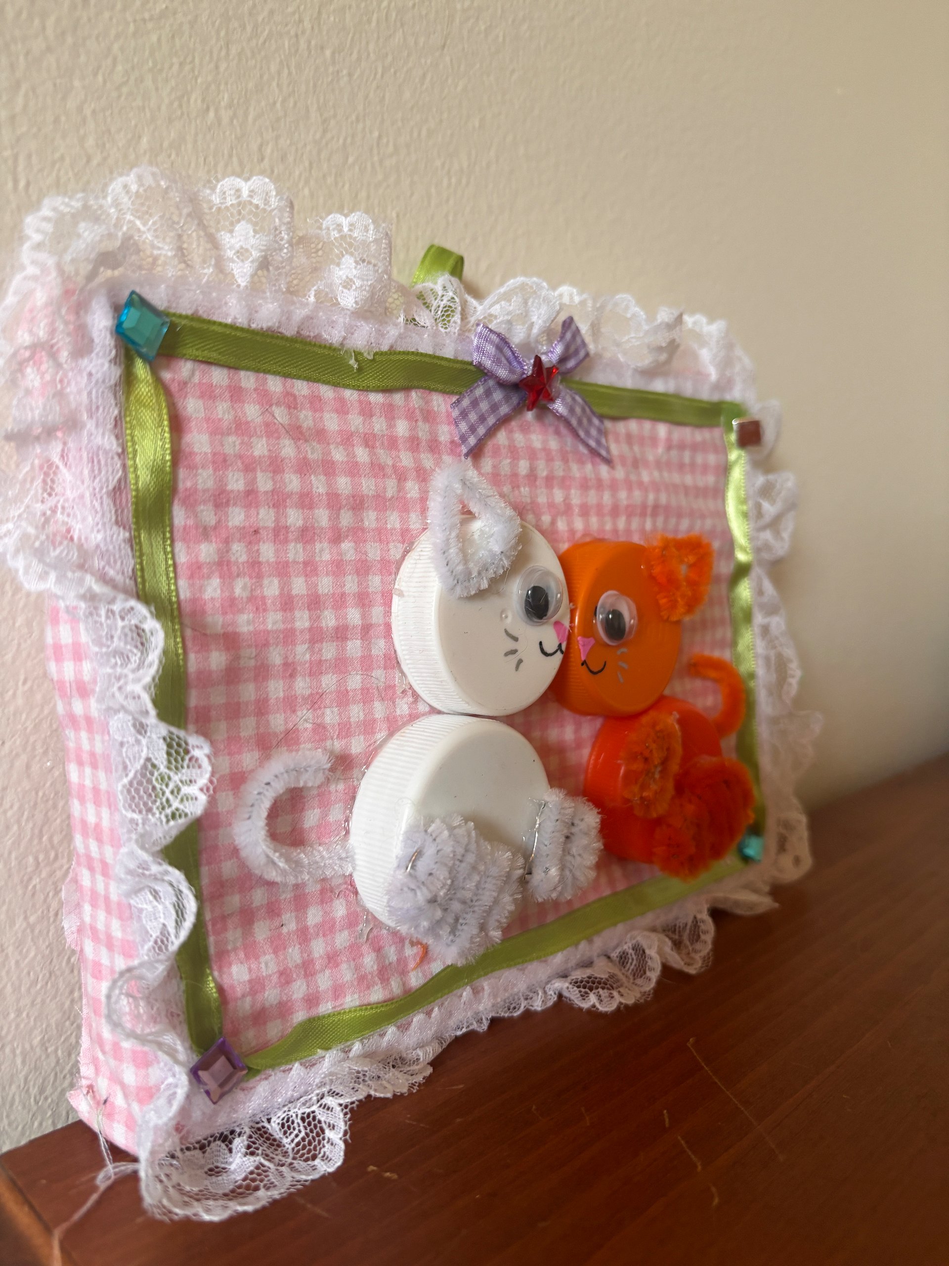 Handmade Cat Wall Art from Recycled Materials product image (2)