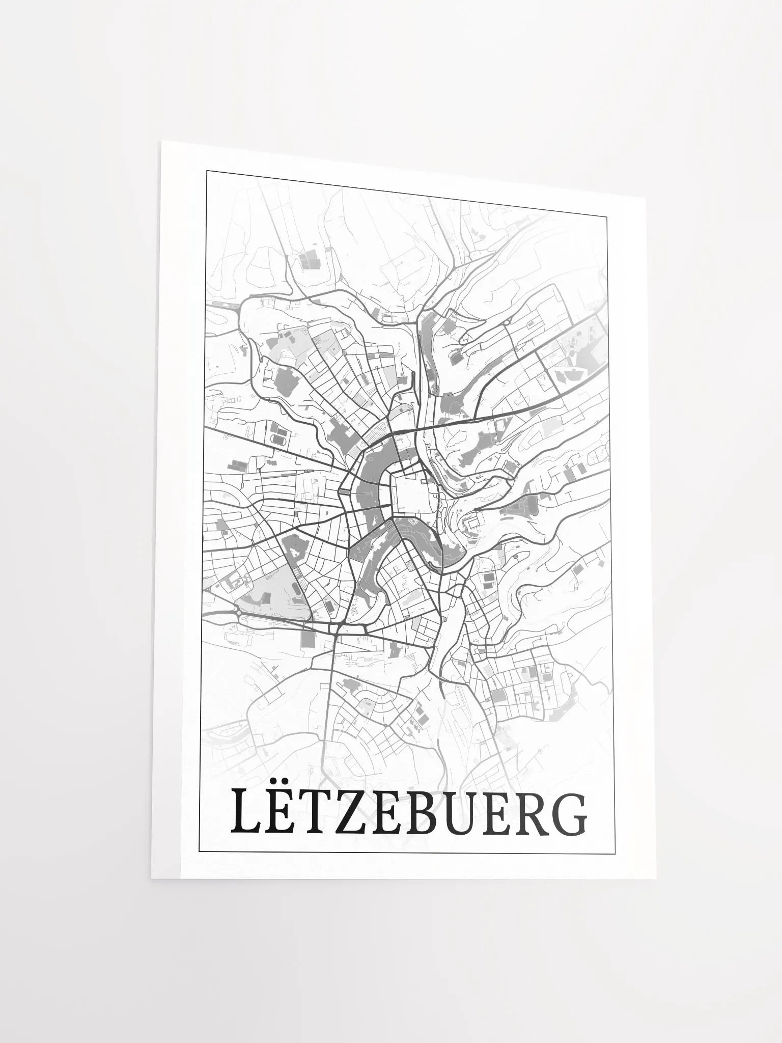 Lëtzebuerg, Lëtzebuerg, city map print product image (14)