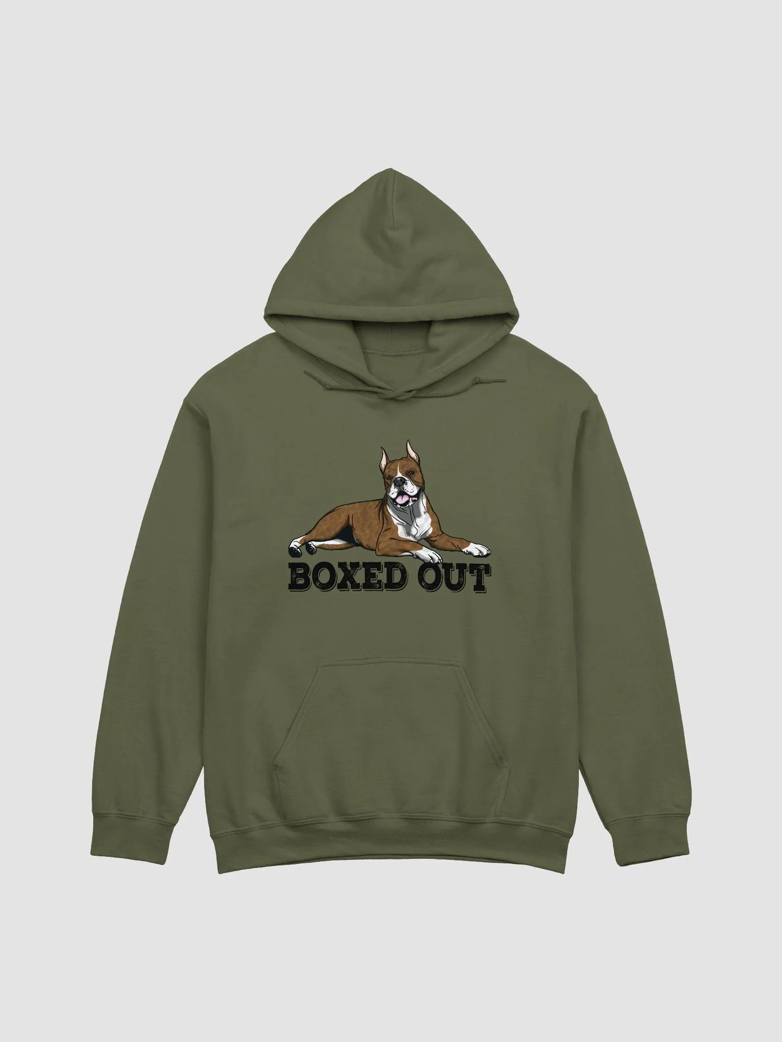 Boxed Out Hooded Sweatshirt of a Boxer Dog(Brindle - Cropped) | Funny Hoodie for Boxer Paw-rents product image (1)