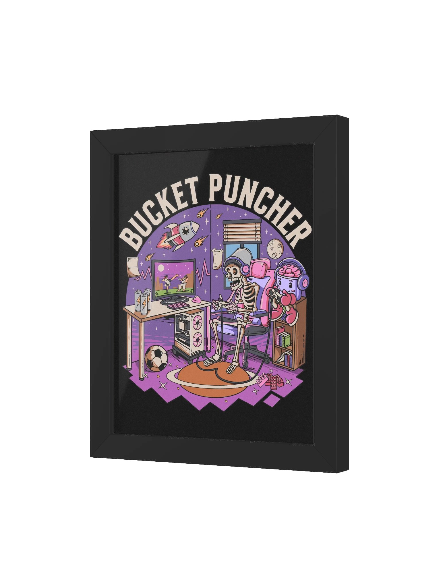 Framed High-Quality Vintage Bucket Puncher Matte Poster (in) product image (76)
