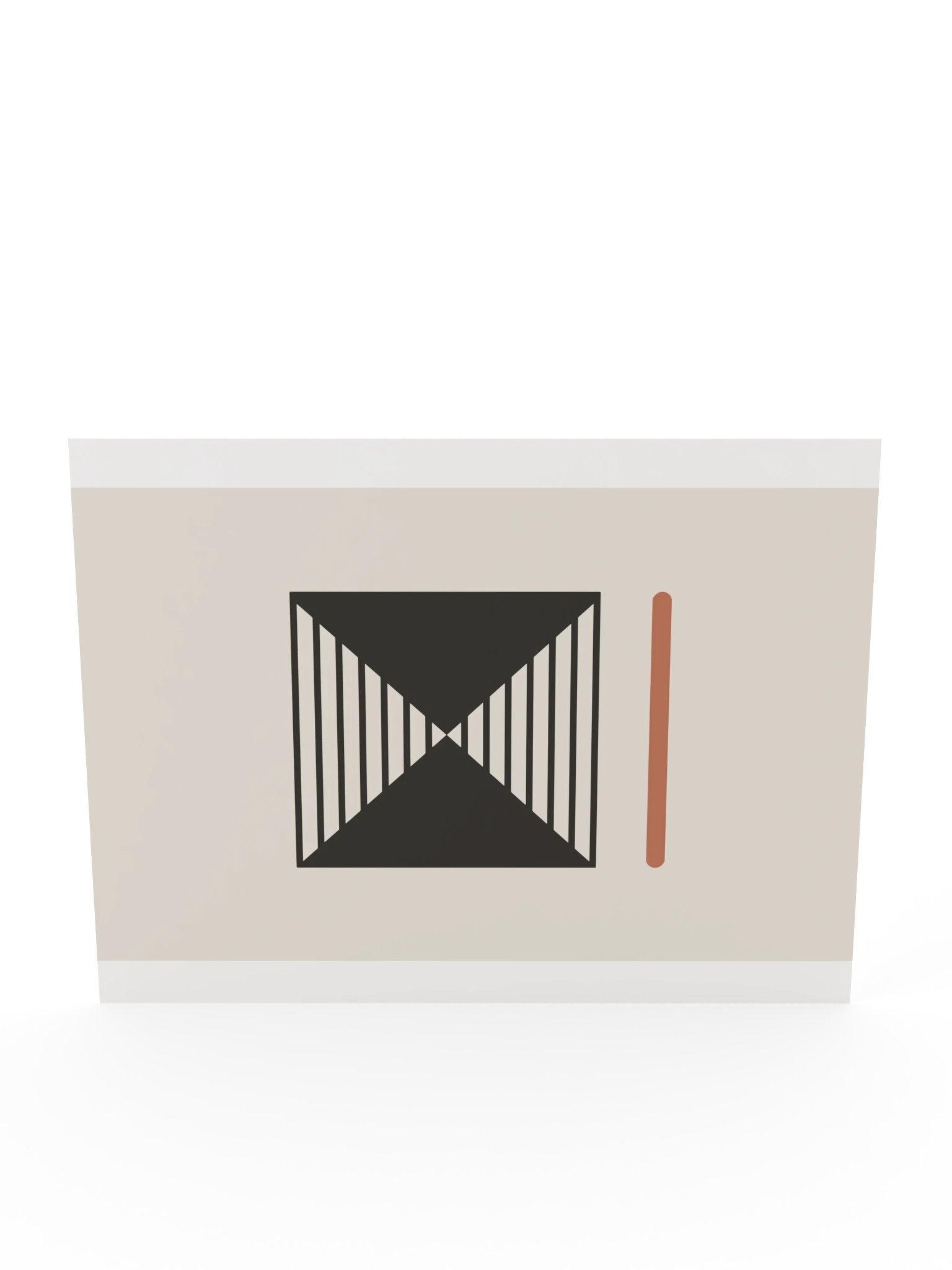 Geometric Hourglass Line Print | Black and Clay Bathroom Wall Art product image (12)