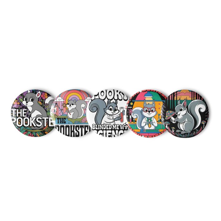 Original Pooky Artwork Buttons: Set of Five -F product image (1)