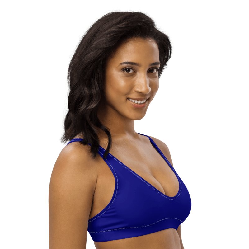 Plain Color Navy Blue Padded Bikini Top product image (3)